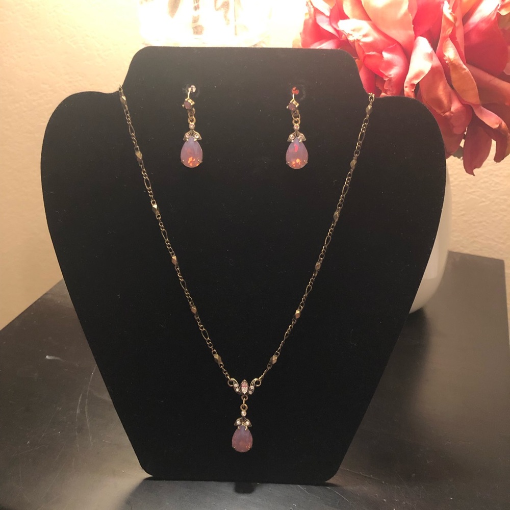 Amethyst Teardrop Cushion Cut Jewel Set- NWOT